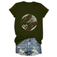 thumbnail image 5 of Green Women's Short Sleeve T-shirt, Women Daily Casual Printed Short Sleeve O Neck T Shirt Tops,Women's Short sleeve T-shirt XL, 5 of 6