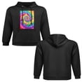 thumbnail image 2 of Sudadera con capucha y estampado de animales de dibujos animados estilo tie-dye, 52% algodón, 48% poliéster, para hombre y mujer, 2 of 5