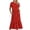 Red-A, variant on Penkiiy Women Shiny Print Short Sleeve Dress Loose Plain Casual Summer Flowy Tiered Long Maxi Dresses with Pockets XL Green