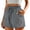 Gray, variant on BLVB Womens Summer Cotton Linen Shorts Elastic Waist Drawstring Shorts Ruffle Wide Leg Casual Beach Shorts with Pockets