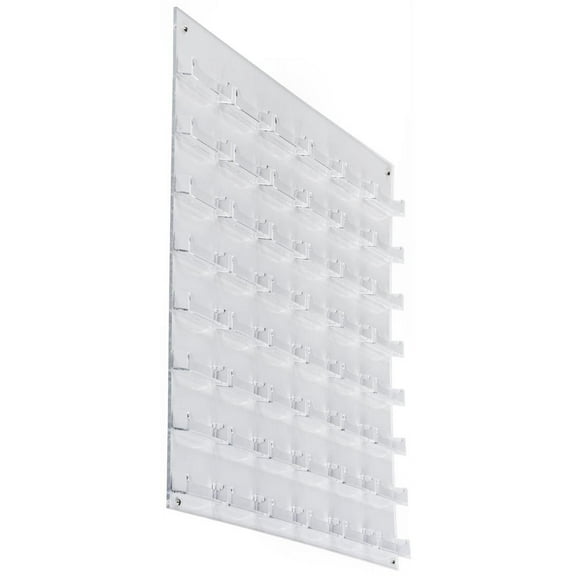 Business Card Holder, 48 Pockets, Wall Mount, 0.75-Inch Deep Pockets (Clear Acrylic) (BCCLWM48)