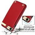 thumbnail image 3 of Feishell for iPhone 7/8/SE 2020/SE 2022 4.7 inch Back Wallet Case with Back Accordion Folding Card Holder,Shockproof Premium PU Leather Button Card Slots Anti-Scratch Phone Case,Red, 3 of 7