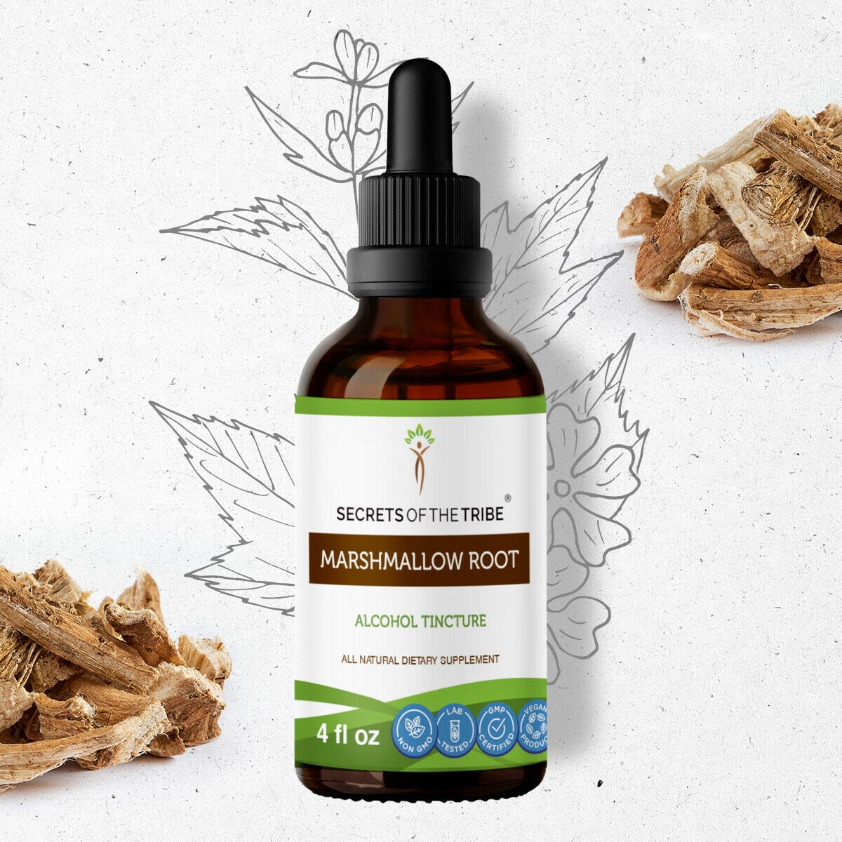 Marshmallow Root Tincture Alcohol Extract, Organic Marshmallow Althaea Officinalis Healthy