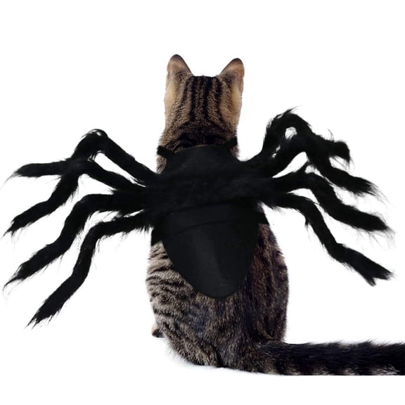 Halloween Spider Costume for Dog Cat - Cosplay Pet Outfit with Adjustable Velcro for Small Medium Dogs Cats(Black,M)