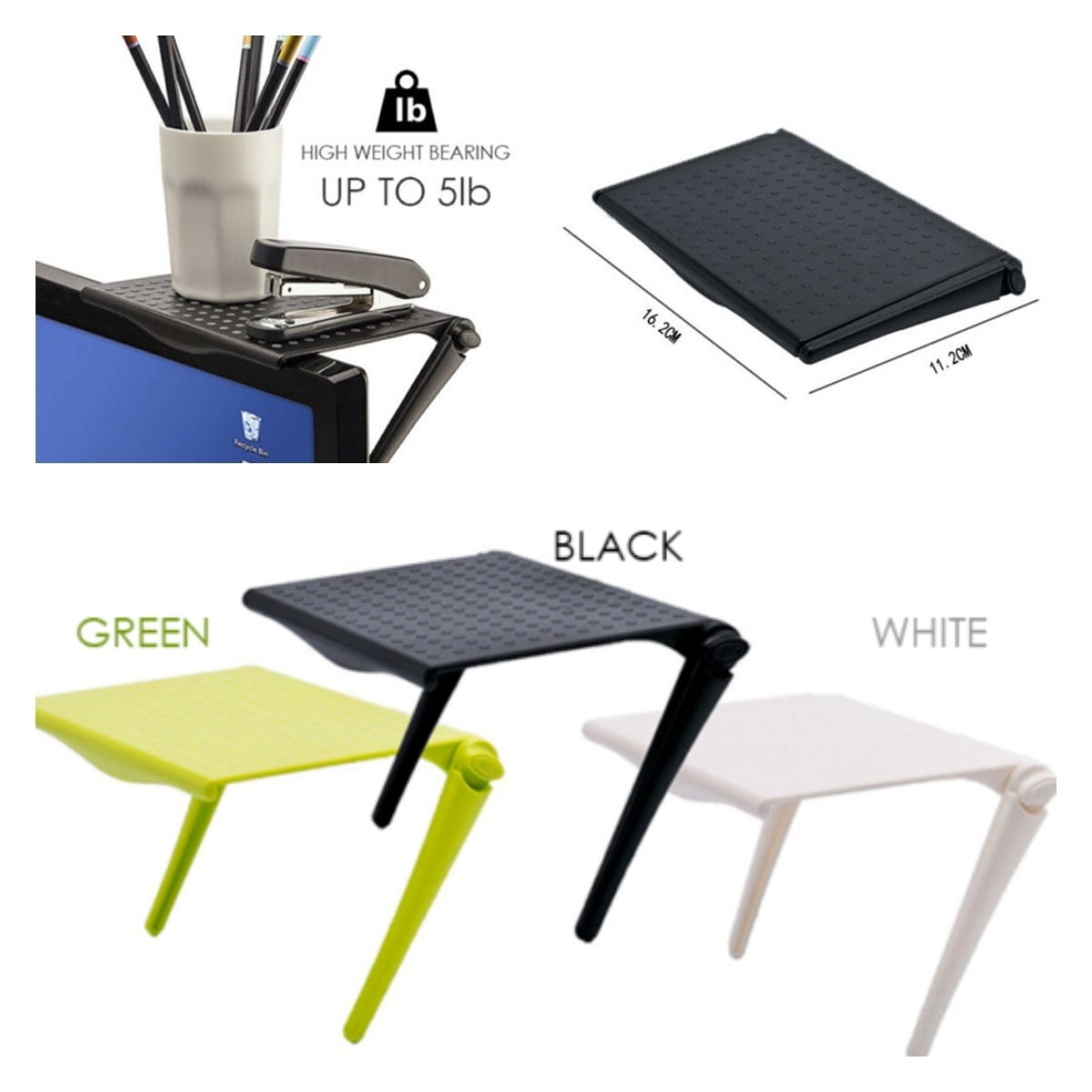 Adjustable Screen Shelf Storage Rack Clip Computer Table Desk Stand ...