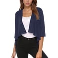 thumbnail image 3 of TGPMGRZ Womens Shrug Chiffon Cardigans Open Front Short Sleeve Bolero for Evening Dressy 2026 Navy Size XXL, 3 of 5