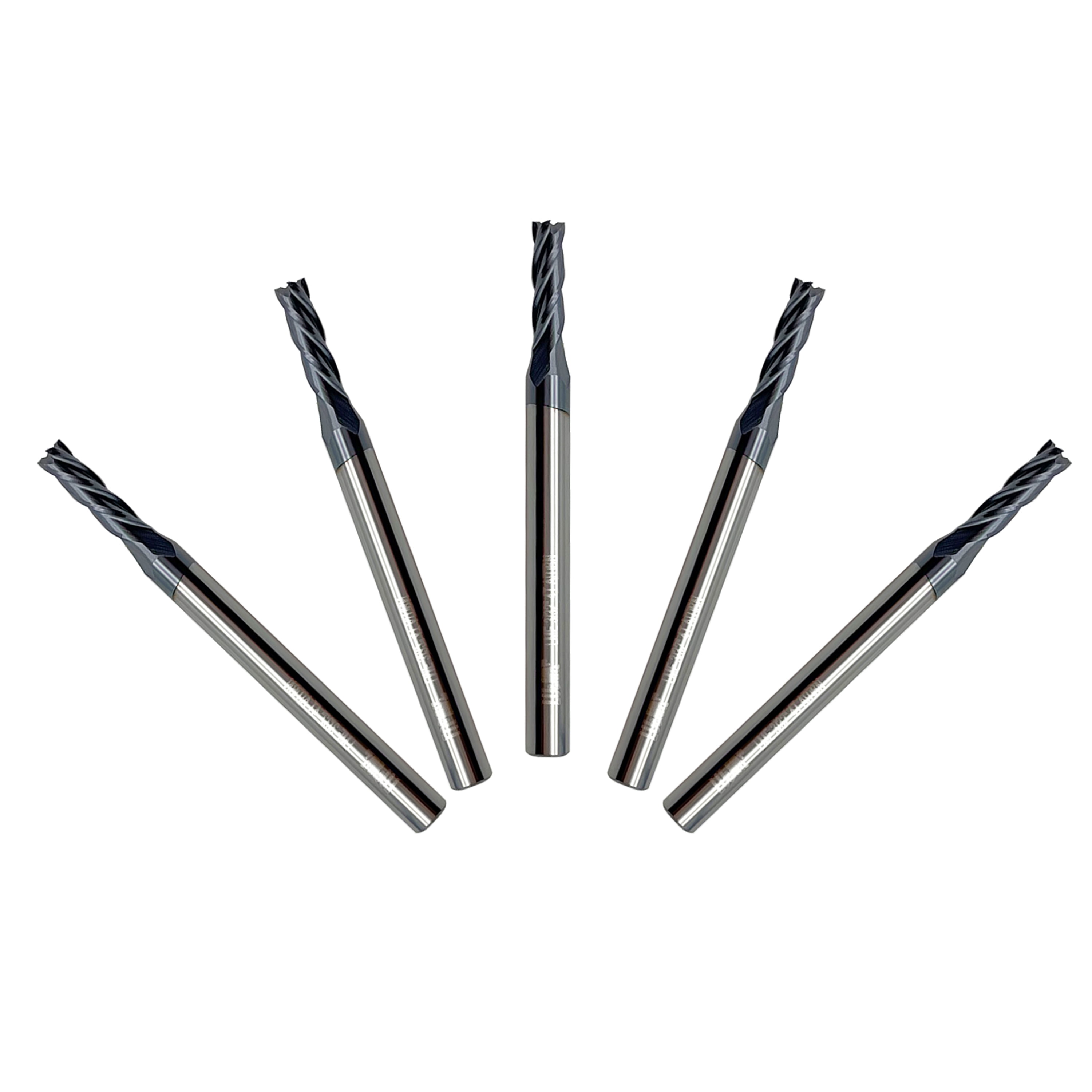 Carbide Square End Mill - 4 Flute - 3/32"-4T (5 Piece, 3/32") - for Milling Alloy Steels, Hardened Steel, Metal & More – Mill Bits Sets for DIYers & Professionals