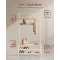 thumbnail image 3 of VASAGLE Coat Rack, Hall Tree with Shoe Storage Bench for Entryway, with 9 Hooks, a Shoe Rack, a Hanging Rod, 16.3 x 39.4 x 71.7 Inches, for Living Room, Bedroom, Oak and White, 3 of 5