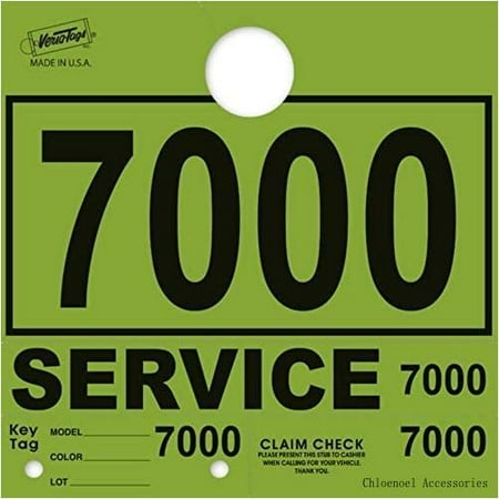 

Service Dispatch Numbers RL78 Style Mirror Hang Tags Numbered (Lime Green 7000-7999)