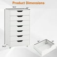 thumbnail image 3 of Costway 7-Drawer Chest Mobile File Cabinet Vertical Filing Organizer with Lockable Wheels White, 3 of 9