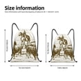 thumbnail image 2 of Fotbe Cattle Drive By Two Cowboys Bolsa Mochila con Cordón Estampada, Bolsa de Gimnasio Deportiva, Bolsa Cinch, Bolsa con Cordón para Hombres y Mujeres-Medium, 2 of 6