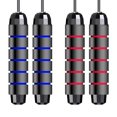 thumbnail image 4 of Tignapoo Adjustable Jump Rope Set (Black-Red Stripes + Black-Blue Stripes) - Premium EVA Sponge Handles, Smooth 360° Rotation, Customizable Length for Ultimate Comfort and Speed, 4 of 6