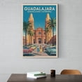thumbnail image 6 of Vintage Retro Travel Poster Wall Art Guadalajara Cathedral Mexico Historic Plaza Retro Cars Print Print Poster, 6 of 8
