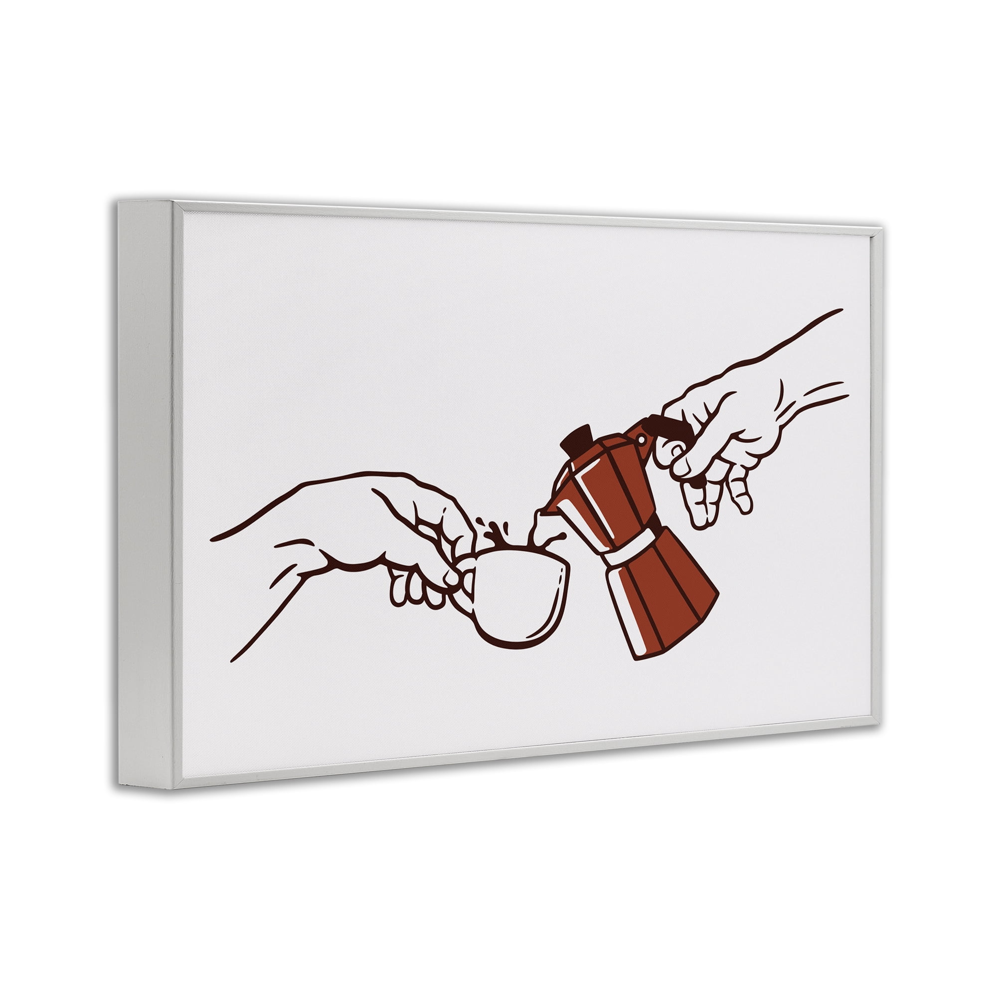 Stupell Industries Creation Of Coffee Classic Parody White Framed Giclee Art, design by Tobe Fonseca