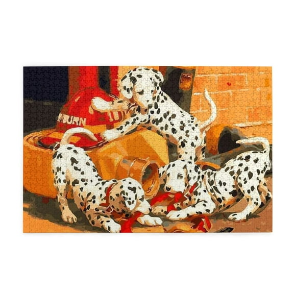 500 Piece Vibrant Playful Dalmatian Puppies Jigsaw Puzzle For Adults – Challenging & Relaxing Wooden Game, Artistic Home Decor, Ideal Gift For Dog Lovers
