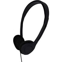 Bulk Over The Head Inexpensive Disposable Headphones Wholesale Lot Kids Individually Bagged for Schools, Libraries, Hospitals (1 Pack, Black)