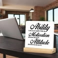 thumbnail image 4 of Inspirational Motivational Desk Sign Decor Ability Motivation Attitude Quote Acrylic Desk Plaque Sign Home Office Decoration, 4 of 5