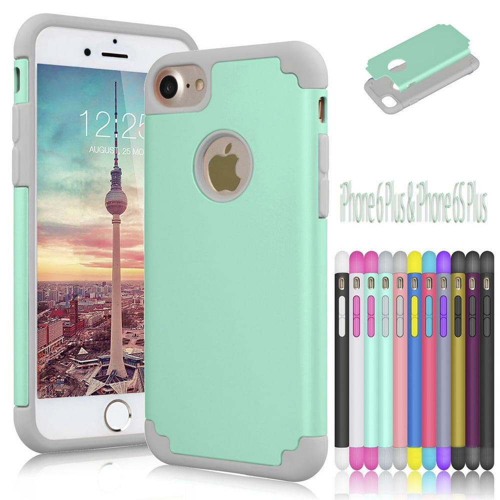 iPhone 6S Plus Case,iPhone 6 Plus Case, Njjex [Turquise/Gray] Shock