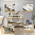 thumbnail image 4 of Amijoy Faux Marble Console Table w/ Drawer & Storage Shelf, Elegant Entryway Table w/ Metal Frame, Narrow Long Sofa Side Table for Living Room, 4 of 7