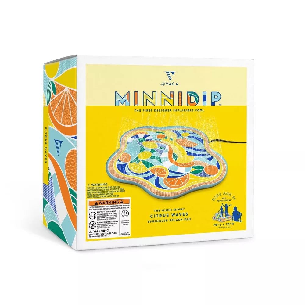 MINNIDIP Toddler Fun Water Toy Citrus Wave Splash Pad, Kids Baby