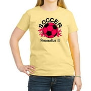 Cafepress Personalized Soccer Flames Women's Light T-Shirt