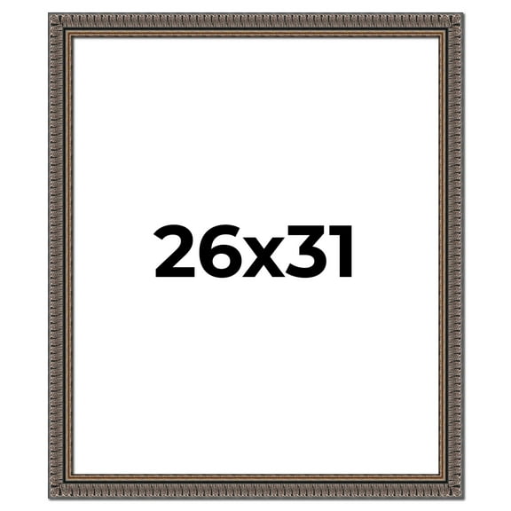 26x31 Frame Black Feather Payton Ornate Solid Wood Picture Frame Width 1.75 Inches | Interior Depth