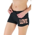 thumbnail image 7 of ToBeInStyle Women's Drawstring Dolphin-Hemmed Shorts - Black/Neon Coral - Small, 7 of 7