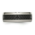thumbnail image 3 of Diamond2Deal Titanium Polished with Black Carbon Fiber Inlay 8mm Men's Band Size 7, 3 of 5