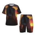 thumbnail image 1 of Balery Sunset Western Cowgirl Conjunto de Pijama Infantil de Manga Corta con Estampado – Ropa de Dormir de Algodón Suave-XX-Large, 1 of 6