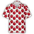 thumbnail image 3 of Camisa hawaiana con estampado 3D de pimientos, tomates y zanahorias para hombre, blusas hawaianas con estampado de verduras verdes, blusas informales con solapa, 3 of 5