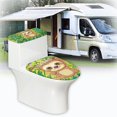 thumbnail image 5 of HELLHERO Toilet Seat Covers 2-Piece Elastic Fabric Easy to Install for People, Cute Sloth Jungle Pattern, 5 of 7