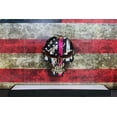 thumbnail image 3 of 3X Thin Pink Line Skull with Reflective Eyes Breast Cancer Survivor Window Sticker Vinyl Decal Flag, 3 of 7