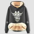 thumbnail image 2 of Essentials Hoodie for Women Long Sleeve Highland Cattle Print Thick Hooded Sweatshirts Fall Fashion Casual Pullover Tops 2025 Winter Clothes, 2 of 3