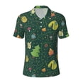 thumbnail image 2 of Daiia Camp In The Forest Pattern Men’s Polo Shirts,Solid Deck Shirt,Classic Fit, Breathable Cotton Polo for Casual and Sport Wear-Small, 2 of 7