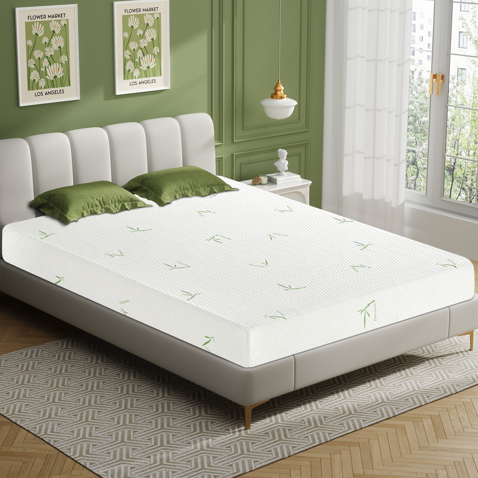8 Inch Memory Foam Mattress,Twin Size, Medium-Firm Bed Mattress with Bamboo Cover, Breathable Gel Mattress, Pressure Relief, in a Box for Bunk Bed, Trundle Bed, CertiPUR-US Certified