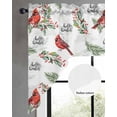 thumbnail image 2 of Cardinal Bird Swag Valances for Windows, Small Curtains Drapes, Berry Holly Branches Winter Plants Kitchen Window Curtains Over Sink Rod Pocket Window Treatment Valance for Bedroom/Bathroom 56"x36", 2 of 5