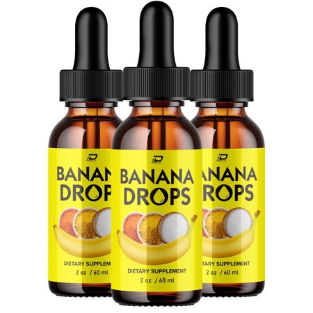 Banana Drops liquid for Healthy Supplement – BananaDrops Circulation, Energy, Immune Support, 3 Pack, 3 Month Supply
