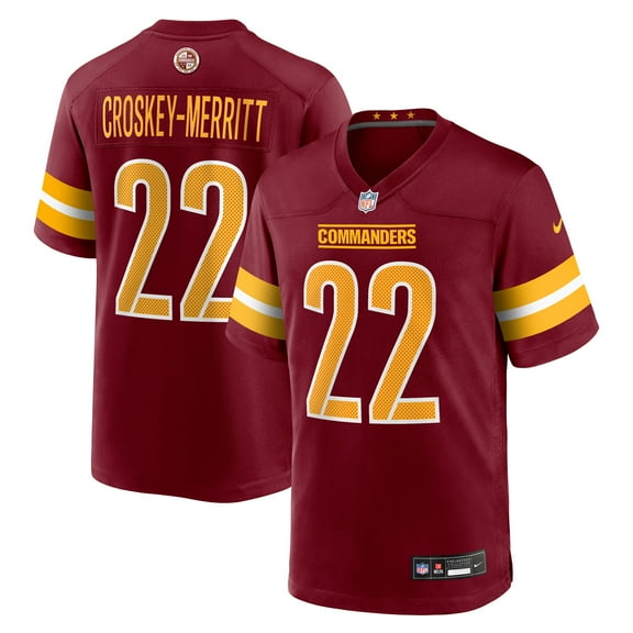 Men's Nike Jacory Croskey-Merritt Burgundy Washington Commanders Team Game Jersey