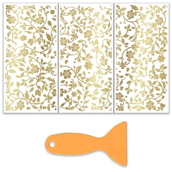 3Pcs/Set Golden Vines Rub on Transfers