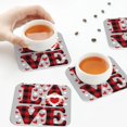 thumbnail image 5 of Kdxio Buffalo Plaid Love And Gnome Funny Coasters,4 Pcs Leather Coasters,Housewarming Gifts,Protect Furniture from Water Marks Scratch and Damage, 5 of 6