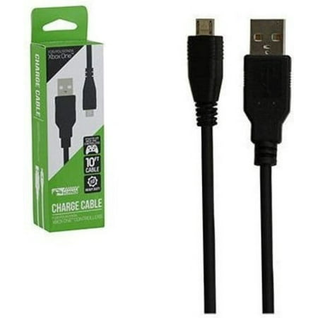 KMD 10 Feet USB Charging Cable for Microsoft Xbox One Controller Black (Packaging Box)