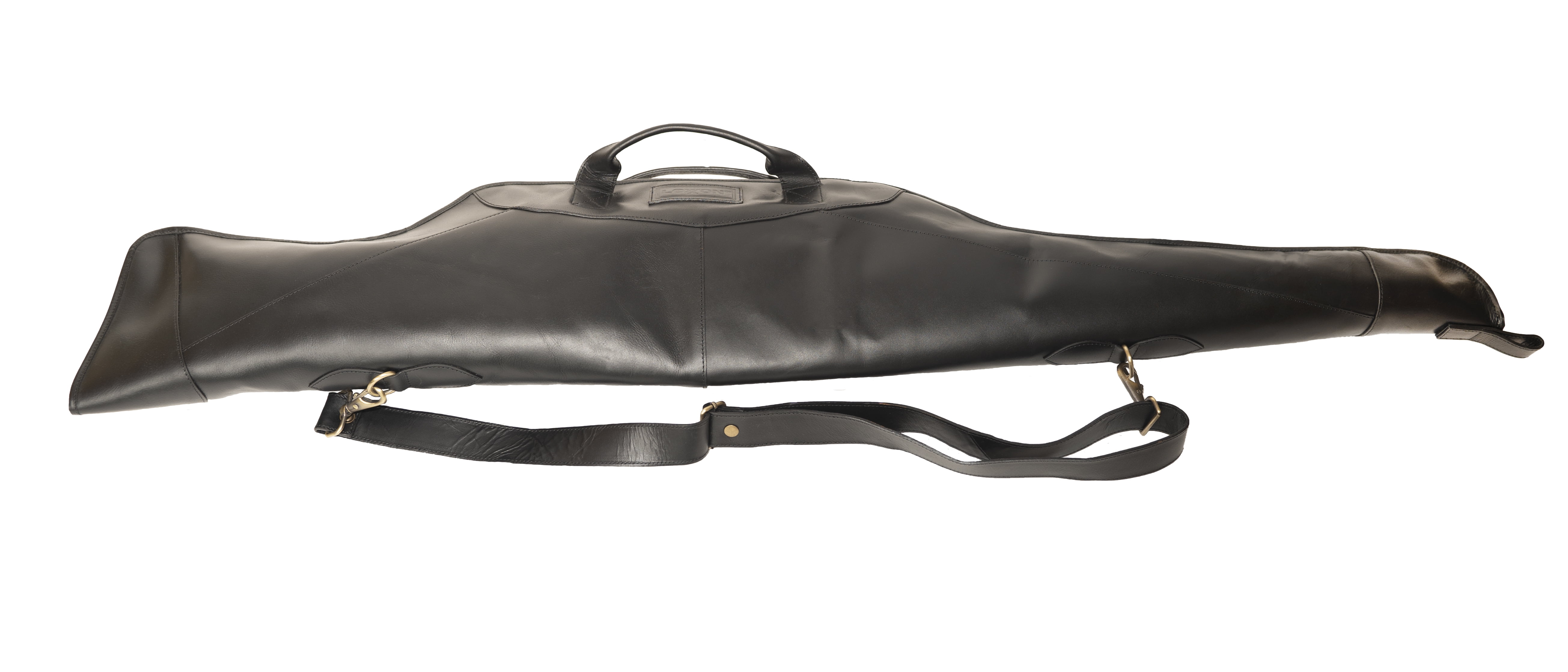 Handcrafted English Genuine Leather 50” Rifle Gun Shotgun Case Bag Black