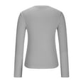 thumbnail image 4 of Srogem Women's Long Sleeve Stretch Tops Crew Neck Shirts Casual Slim Fit T Shirts Tee Tops Ribbed Basic Shirts, 4 of 7