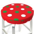 thumbnail image 5 of Salouo White and Green Polka Dot Pattern Bar Stool Cushion Cover, Round Crease-Resistant Stretchy Dustproof Stool Seat Slipcover for Bar Round Chair-12 inch, 5 of 6