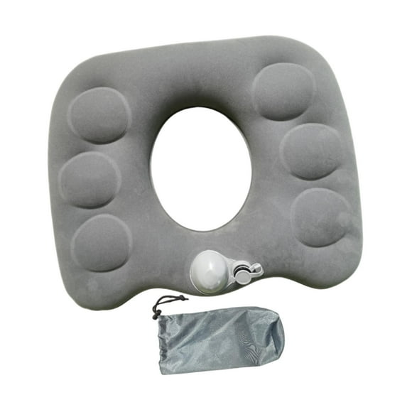 Almohada de rosquilla inflable aliviable hueco portátil cómodo Gris