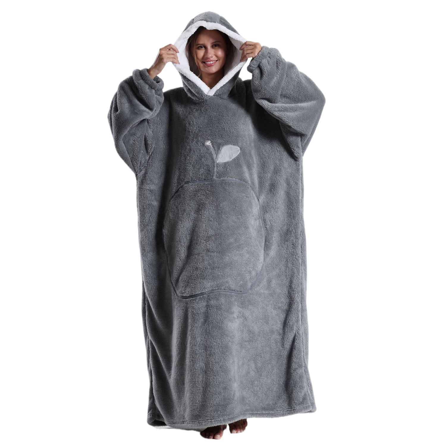 Wearable Blanket Hoodie for Women Men Adult Oversized Hooded Blanket Cozy Sweater Super Soft Comfortable Wearable Blanket with Sleeves Hoodie Sweatshirt with Pockets