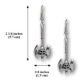 thumbnail image 2 of Gothic Executioner's Axe and Skull Silver Finish Medieval Renaissance Earrings Real Metal #412, 2 of 6