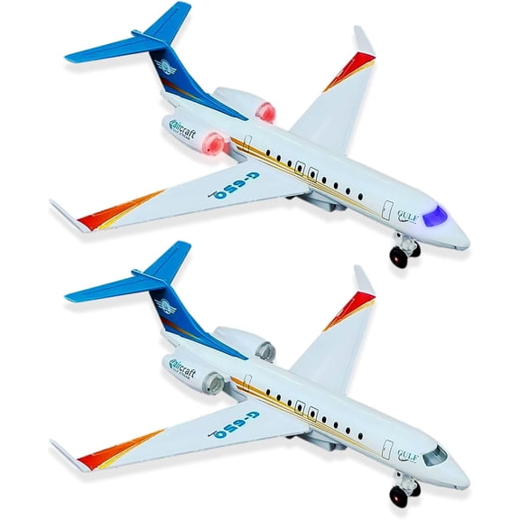 TYMZDYN 1Pcs Model Airplane Single Airlines Die-Cast Plane Alloy Metal Aircraft Pull Back Toy Plane G650 with Lights and Sounds for Kids