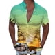 thumbnail image 1 of Camisas Para Hombre Slim Fit Hombres Casual Manga corta Primavera Verano Turndown Neck 3D Impreso Camisas Moda Top Blusa Camisas (Yellow, L), 1 of 4
