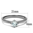 thumbnail image 2 of High polished (no plating) Stainless Steel Ring with AAA Grade CZ in Clear for Women Clear Stone Color Style TK2903 Size 5, 2 of 4